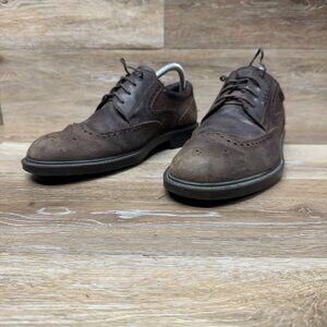 Ecco Kenton Coffee Leather  Wingtip Shoes Men's Size EU 43